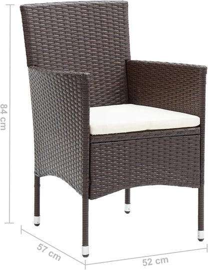 Festnight Set of 2 garden chairs, dining chairs, garden chair, chair, garden chair, garden chair, garden chair, garden furniture, chairs set, rattan chair, balcony chair, rattan chair, poly rattan, brown - QUORE