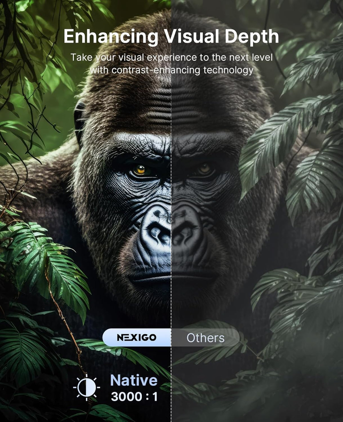 NexiGo PJ40 Pro Projector with Google TV, native 1080p, 4K-ondersteuning, AI-beeldverbetering, 800 ANSI-lumen, slimme projector met automatische keystone-correctie