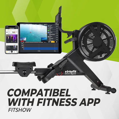 VirtuFit Elite Air Magnetic Rowing Machine - Rowing Machine - Foldable - Rower - LCD Display - 16 positions - QUORE