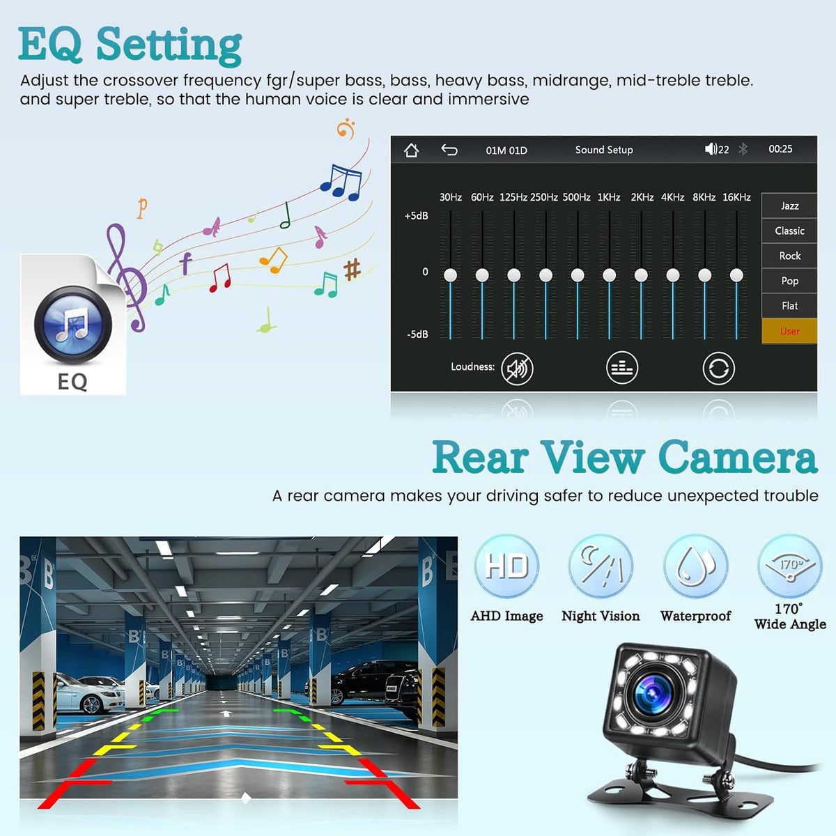 Hikity 2+32GB Android13 Estéreo Para Coche 2 Din Con Navi/Soporte Para Teléfono, Radio de 10,88 Pulgadas 2 Din Android Con Navegación GPS WiFi Bluetooth Tipo-C FM USB Mirror Link