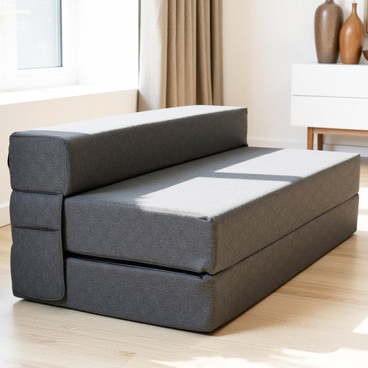 DYNMC you DYNMC YOU Inklapbare Slaapbank 140 x 200 cm - 3-in-1 Logeerbed en Opvouwbare Matras voor een Comfortabele Slaap - Klapbank voor Gasten - Vloermatras Bed voor 2 Personen