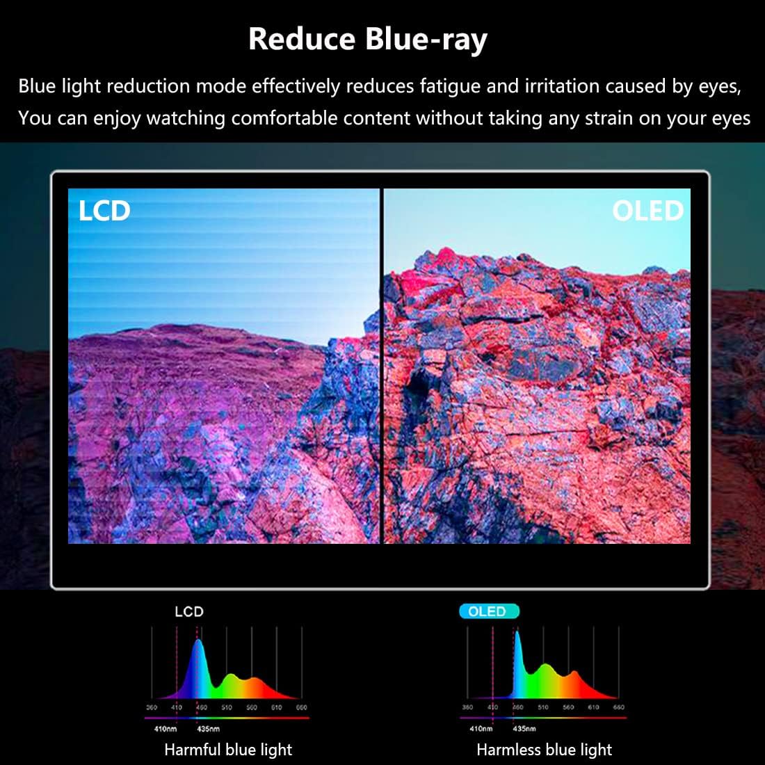 Portable Monitor Touch Screen - 13.3" OLED Full HD 1080P, Portable Display 1ms, 100% DCI-P3, USB C Portable Monitor Lightweight HDMI Mobile Monitor for Laptop/MacBook/PC/Game Consoles - QUORE