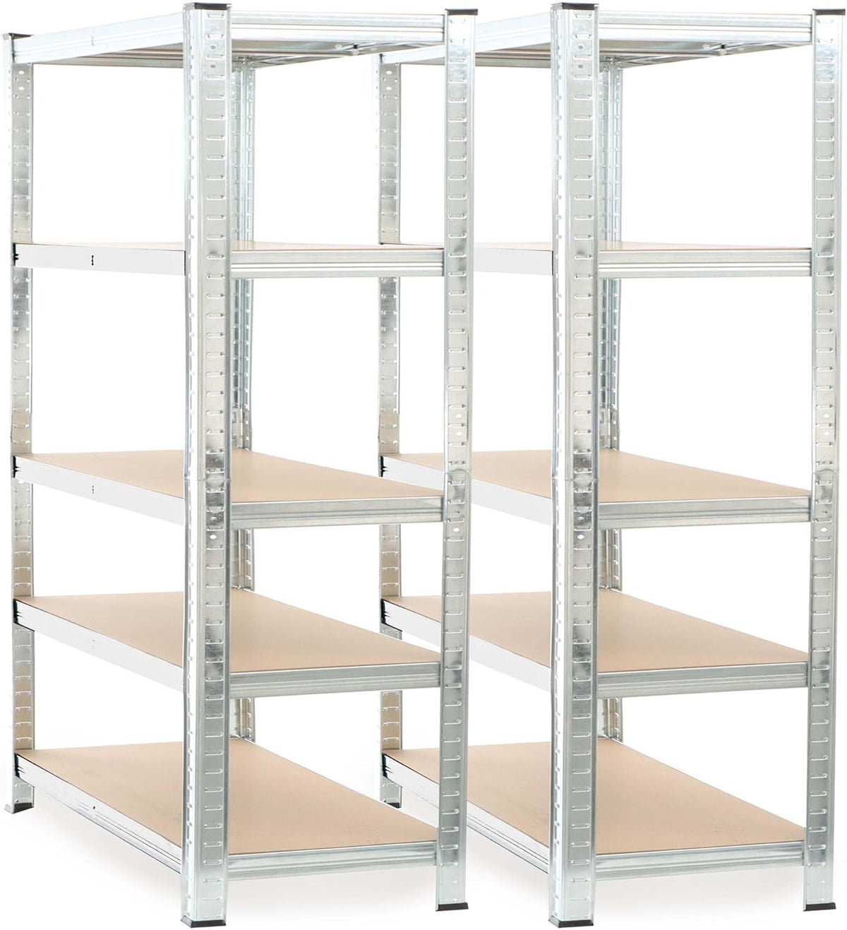 Wiltec 2x magazijnrek verzinkt 180x120x40 cm, totale draaglast 875 kg, stalen stellingkast, 5 planken