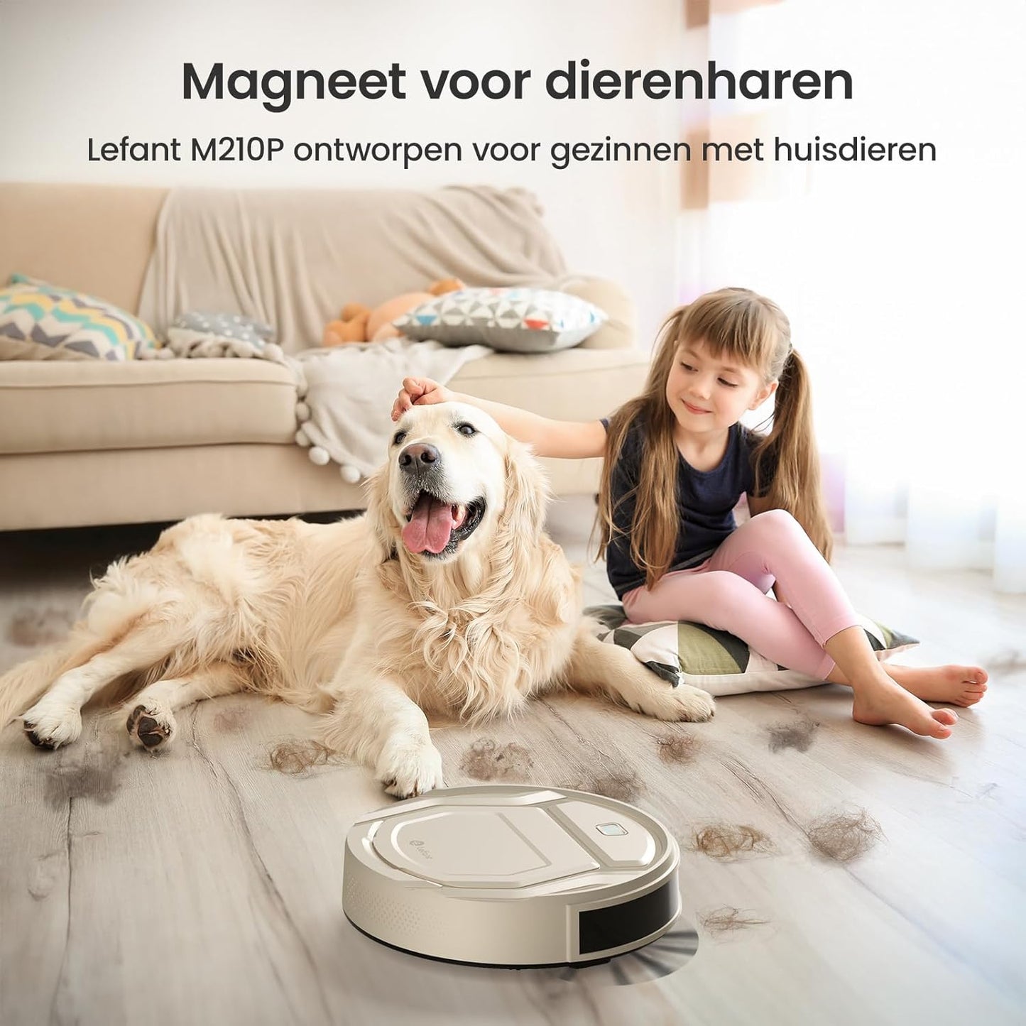 Robotstofzuiger,Lefant M210P 2200 Pa Zuigkracht, Connect Robotstofzuiger met WiFi/Bluetooth/Alexa/App, 6 Reinigingsmodi, Auto-Opladen, 120min Autonomie, Ideaal voor Harde Vloeren en Huisdierenhaar