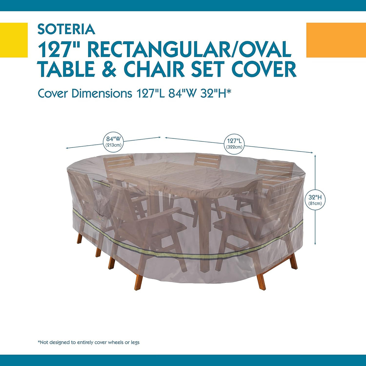 Duck Covers RTO09664 Soteria Patio Furniture Cover 127" Long