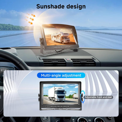 Achteruitrijcameraset, 9-inch LCD-monitor met 2 AHD-achteruitrijcamera's, IP69 waterdicht, nachtzicht met 10 m + 10 m kabel, voor auto's, pick-ups, vrachtwagens, kleine campers, campers DC12V-35V