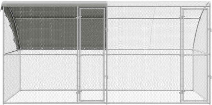 vidaXL Chicken Coop Silver 400 x 200 x 198.5 cm Galvanized steel,