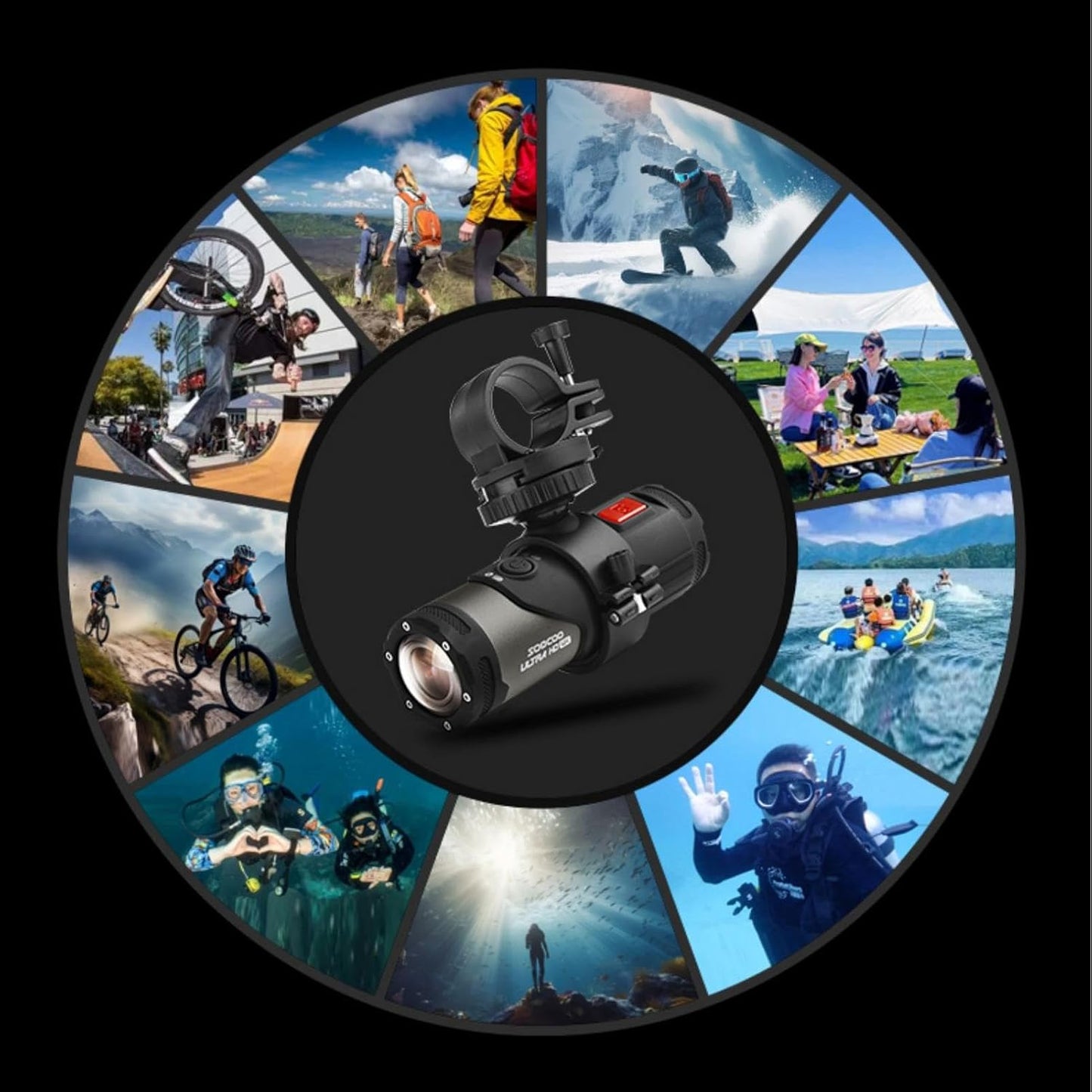 S20+ 4K 30FPS 16MP Actiecamera, Sport Actiecamera, Helmcamera, Mini HD Actie Videocamera, HD Filmen WiFi Sport Cam 10M Waterdicht 170° Groothoek