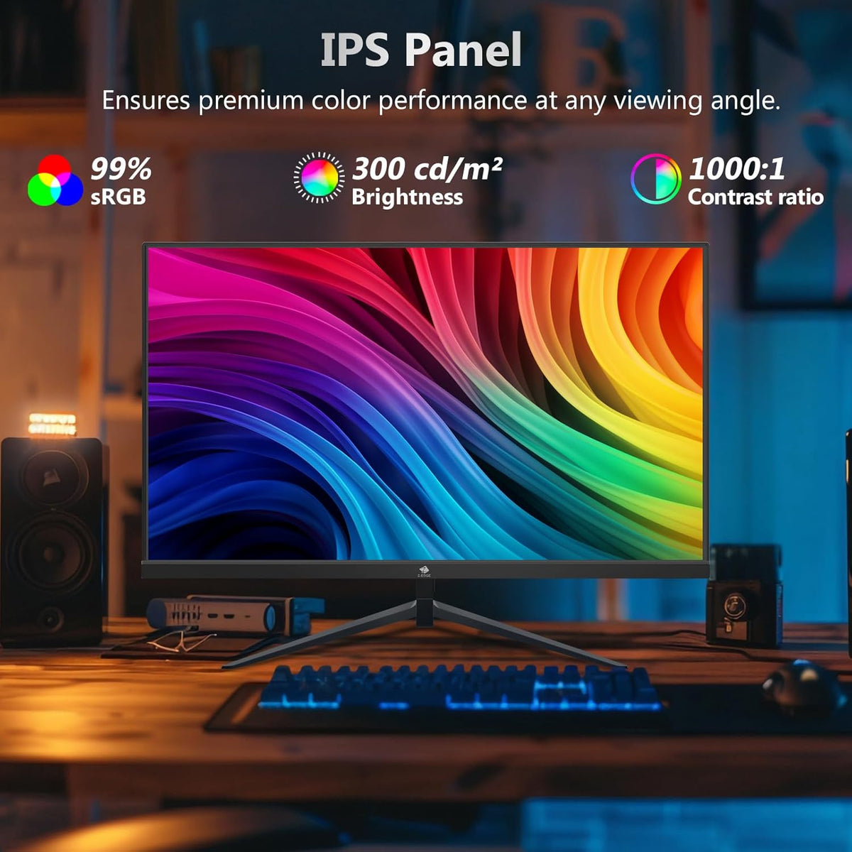 Z-Edge Gaming Monitor 25'' 300Hz (DP1.4×2), IPS Panel, 240Hz (HDMI2.0×2), 1ms, FHD 1080P, FreeSync, LED Gaming Monitor, Adjustable Tilt, Bordure Ultra-Fine, VESA 75 * 75mm(DP Cable Included)
