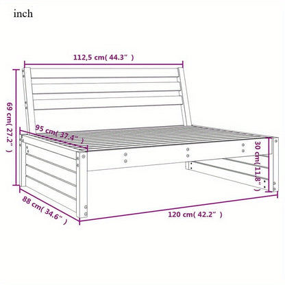 Buitensofa – Tuinbank – Loungebank – Patio Meubel – Terrasbank – Massief Grenen – Weerbestendig Design – Comfortabele Schuimkussens – Wit 120x80 cm