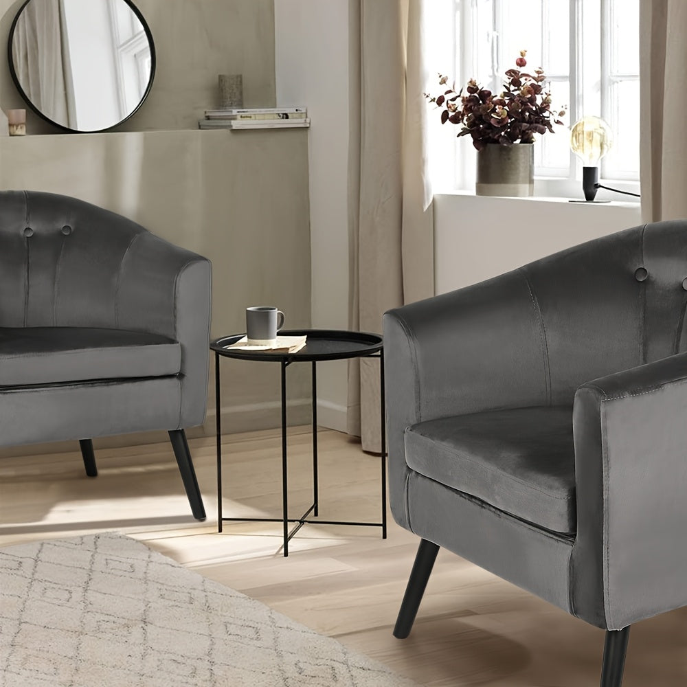 Fauteuil – Accentstoel – Lounge Stoel – Leunstoel – Zetel – Velvet Bekleding – Massief Beukenhouten Poten – Compact 64x60x70 cm