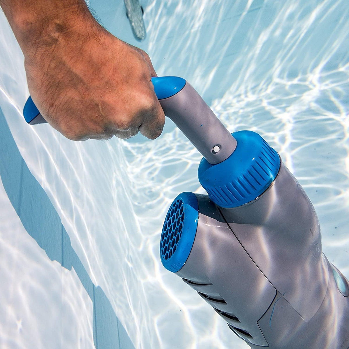 Gre VCB50P Action Vac elektrische stofzuiger, multispeed, voor zwembaden en spa's, grijs/blauw