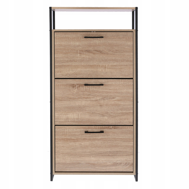 Schoenenkast – Schoenenrek – Schoenenopberger – Schoenenkastje – Schoenenelement – Loft-Design Sonoma Eiken – Ruime 3 Compartimenten