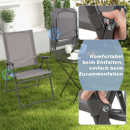 Tuinstoelen – Klapstoelen – Balkonstoelen – Terrasstoelen – Tuinmeubilair – Weerbestendig – Inklapbaar met Armleuningen