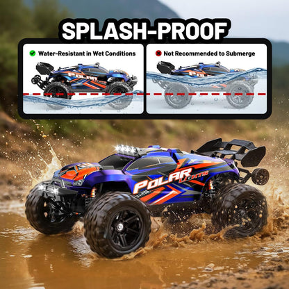 Op Afstand Bestuurbare Auto 1:14 – RC Auto – Monstertruck – 4WD Auto – Offroad Auto – Snelle 4WD RC Auto 40 km/u – Waterdicht met 2 Oplaadbare 1300mAh Batterijen