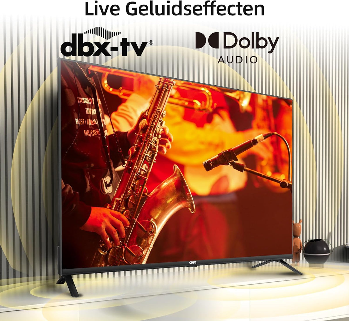 CHIQ L32H7G 32 inch Smart TV HD LED frameloos design HDR Google TV Google Assistant, Google Play Chromecast geïntegreerde Dolby Audio, WiFi Bluetooth HDMI USB2.0 CI+ 2023