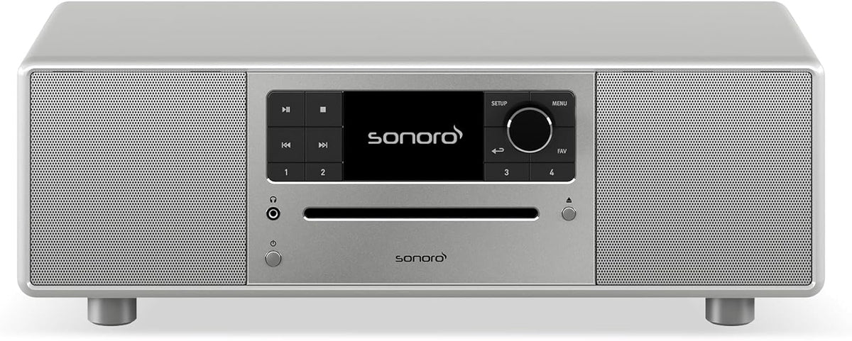 sonoro Prestige Compact systeem met cd-speler, bluetooth en internetradio (FM, WLAN, DAB Plus, Spotify, Deezer), zilver