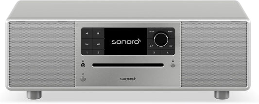 sonoro Prestige Compact systeem met cd-speler, bluetooth en internetradio (FM, WLAN, DAB Plus, Spotify, Deezer), zilver