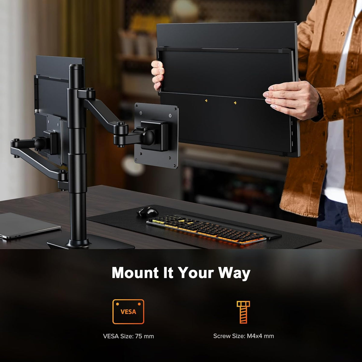 UPERFECT 2.5K 240Hz Portable Gaming Monitor, 16" 2560x1600 QHD 100% DCI-P3 400 Nits Portable Monitor for Laptop w/ Stand & VESA, Adaptive Sync HDMI 2.1 External Screen for PC Phone Game Console - QUORE