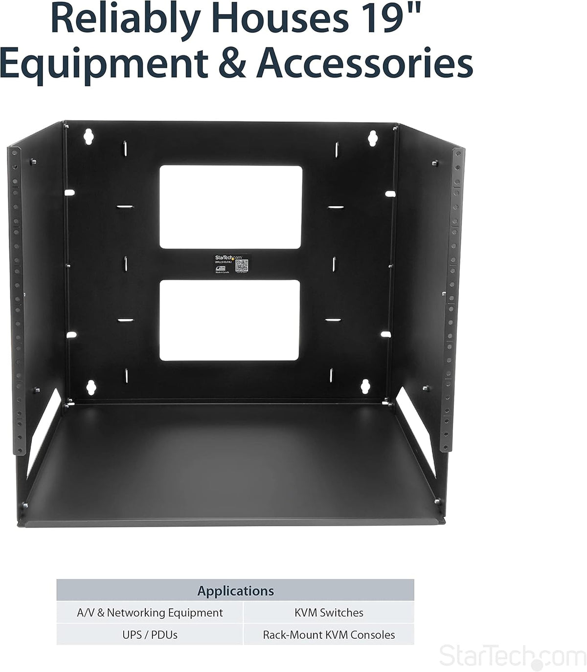 Serverrack 8U – Wandrack, Netwerkrack, Open Frame Rack, Wandmontage Rack – Verstelbare Diepte 30,0 Tot 45,7 Cm – Ingebouwd Schap 30 Cm