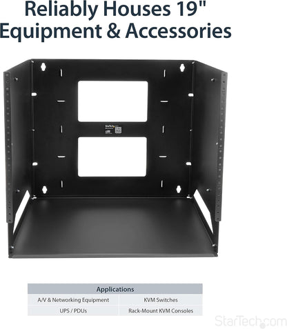 Serverrack 8U – Wandrack, Netwerkrack, Open Frame Rack, Wandmontage Rack – Verstelbare Diepte 30,0 Tot 45,7 Cm – Ingebouwd Schap 30 Cm