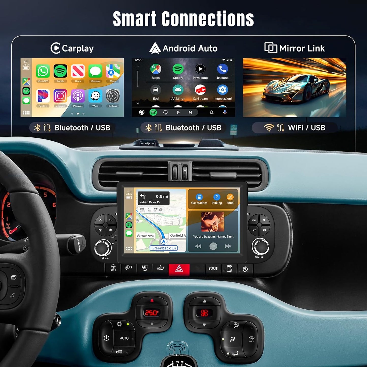 Autoradio – Auto Radio – Car Stereo – Multimedia Speler – Navigatiesysteem – Android 13 Systeem – 7 Inch Touchscreen