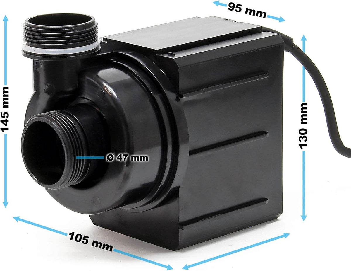 Vijverpomp – Filterpomp – Beekpomp – Fonteinpomp – Waterpomp – 10.000 l/u Capaciteit – Energiezuinig 80W
