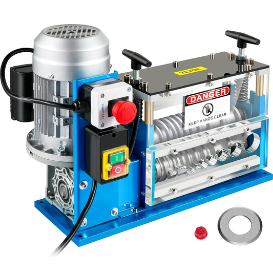 VEVOR Elektrische stripmachine 370 W 1,5 mm - 38 mm kabel stripper machine draden 11 kanalen 10 messen voor het recyclen van koperdraden/verwijderen kunststof isolatie rubber