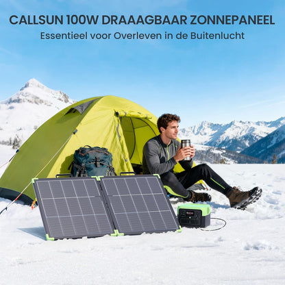 Draagbaar zonnepaneel, opvouwbaar, bifacial, 100 W, N-Type 16BB 21,8 V, monokristallijne zonnepanelen, voor energiecentrale, buiten, tuin, balkon, camping, caravan (100 W)