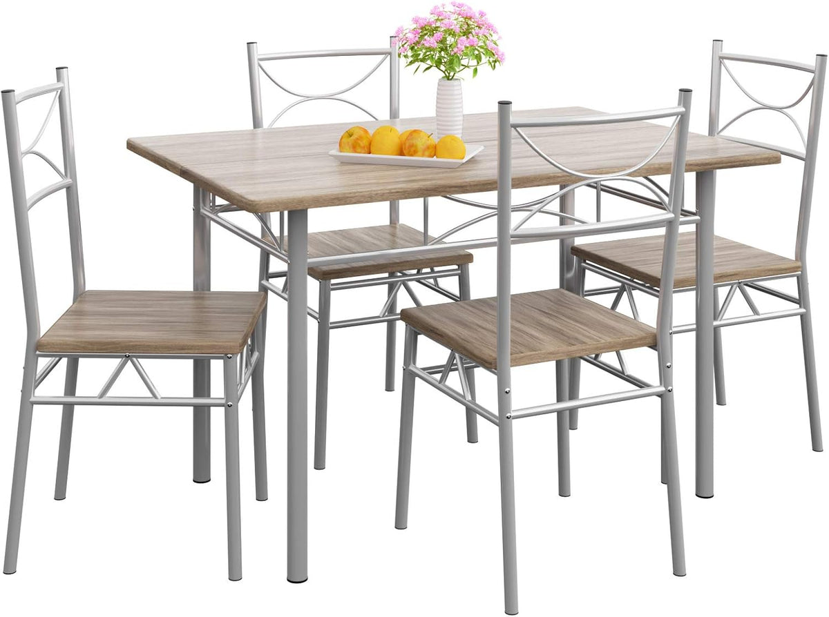 Eethoek – Eettafel Set – Eetkamermeubel – Keukentafel – Stoelenset – Compact 110x70 cm – Gepoedercoat Stalen Frame