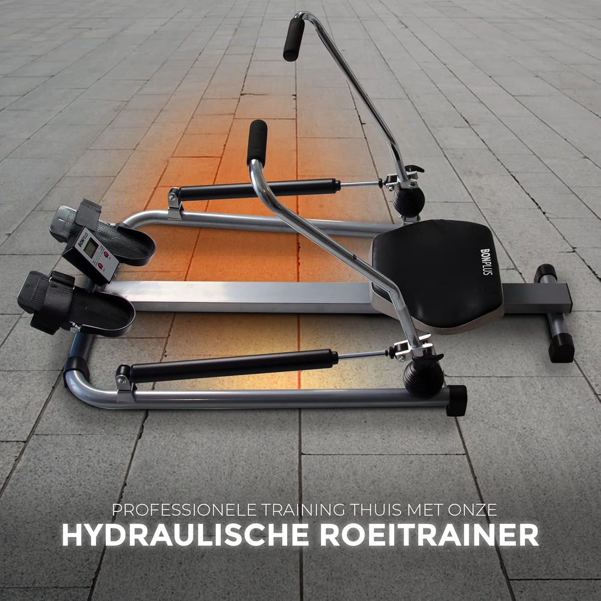 Hydraulic Rowing Machine | Multifunctional Rower | Counter Included | Home Fitness | Adjustable Resistance | Non-slip Pedals - QUORE