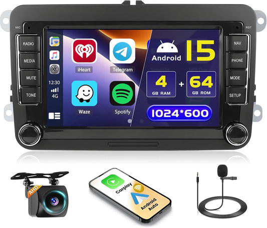 Android Carplay Autoradio – Android Auto Radio – Touchscreen Autoradio – Draadloze Auto Radio – Navigatie Autoradio – 7 Inch Scherm – WiFi & Bluetooth Connectiviteit - QUORE