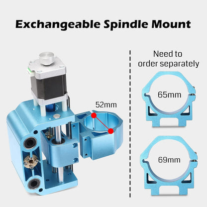 Genmitsu Aluminium Z-as V2, met spindelmotorhouder voor 775 of 300-500 W spindel, 43 mm en 52 mm diameter voor 3018-PROVer/PROVer Mach3/3018-MX3/3018-PROVer V2