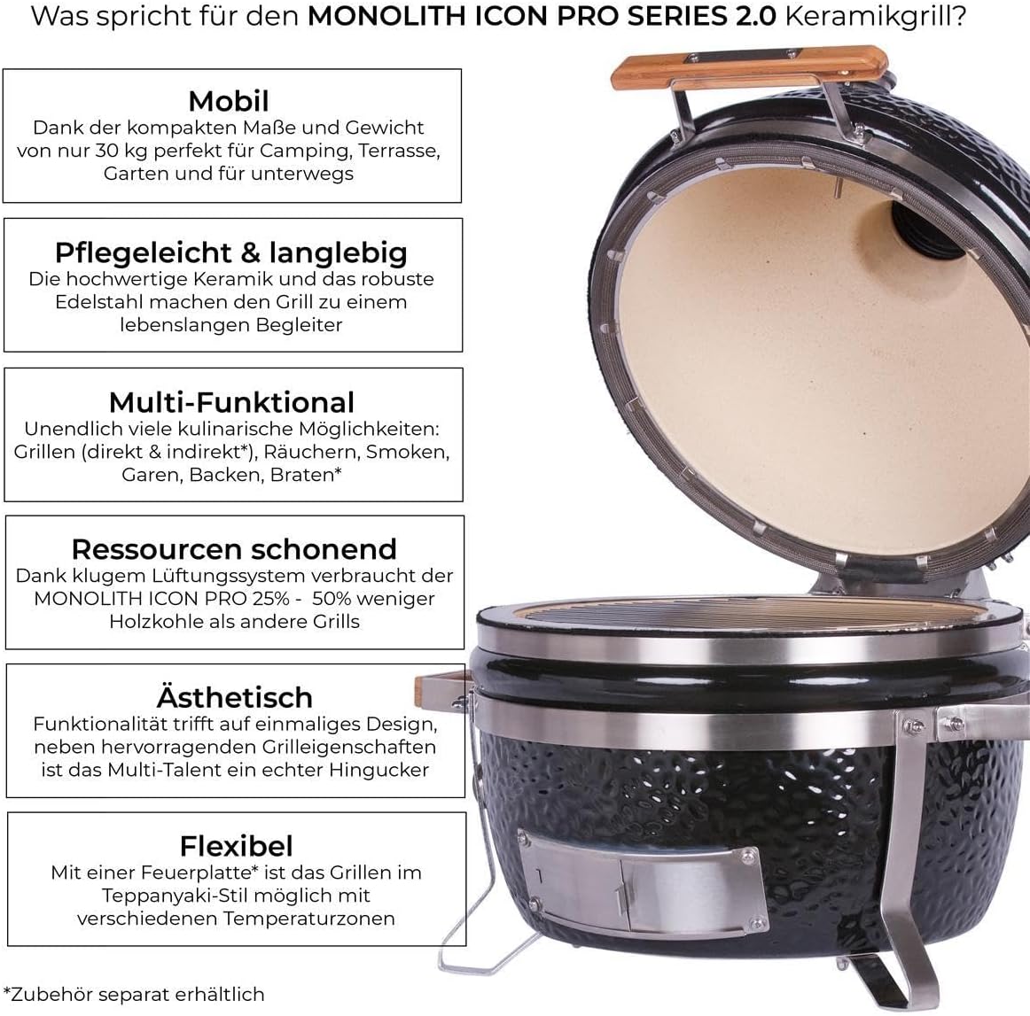 Monolith Icon BBQ – the Kamado table grill for on the go - QUORE