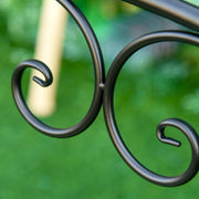 Tuinbank - Buitenbank - Terrasbank - Balkonbank - 2-zitsbank - met Metaal Frame - Armsteunen - Neo-Retro Stijl - Tuinmeubelen - voor Tuin - Terras - Balkon - Epoxy Meubelafwerking - 100 x 50 x 88 cm - Zwart