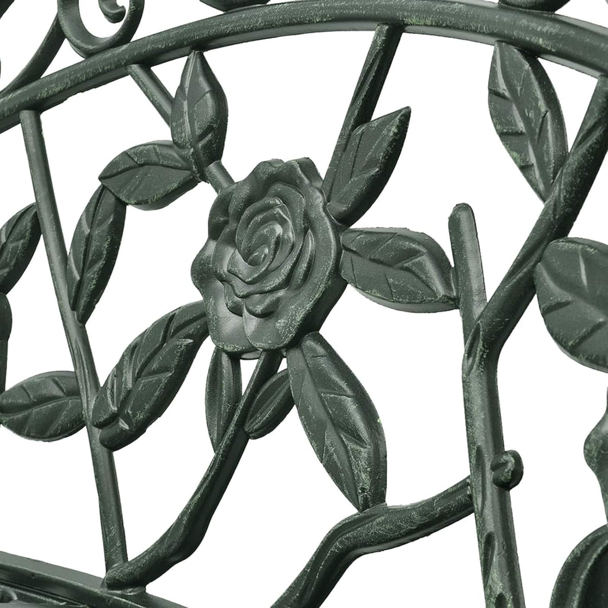 Garden Bench Made of Cast Aluminium Green 100 x 54 x 80 cm Patio Bench Garden Bench - QUORE