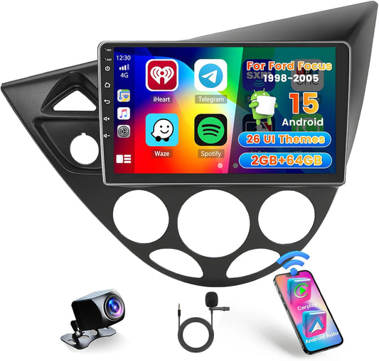 [2G+64G]Autoradio voor Ford Focus MK1 C170 1998-2004 (Linksgestuurd) Android13.9 Inch Touch Screen Draadloze Carplay Android Auto met GPS, WIFI, Bluetooth, Mirror Link, FM/RDS