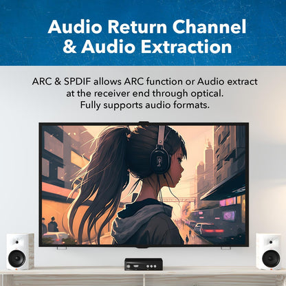 OREI 4K HDMI Over Fiber Optic Extender up to 10Km with Audio Extraction and Bi-Directional IR - RS-232 (UHD-FO10-K)