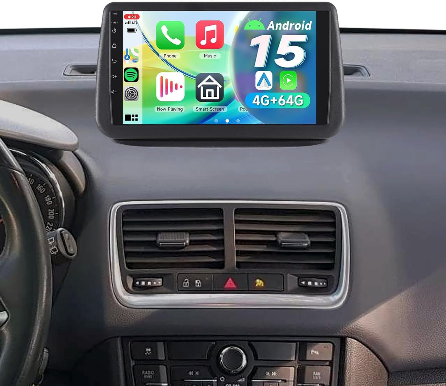 Autoradio – Auto Radio – Multimedia Radio – 1 DIN Radio – 9 Inch Touchscreen – Android 15 – Draadloze CarPlay & GPS Navigatie