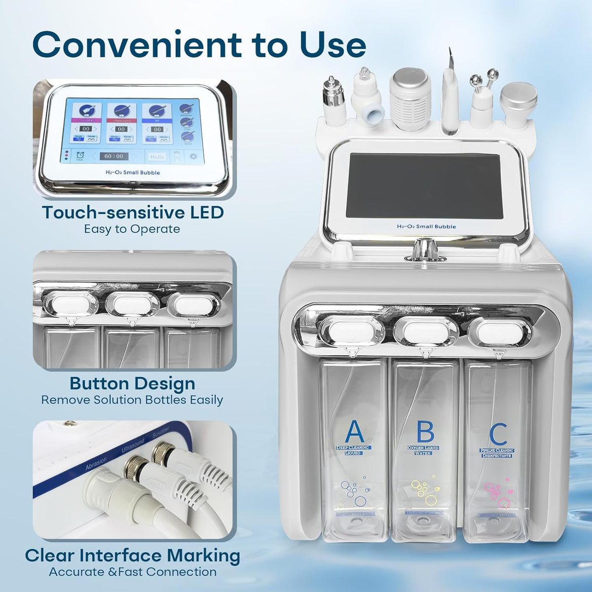 Hydrafacial Professioneel Aquafaciaal Apparaat – Waterstof-Zuurstof Schoonheidsmachine – Hydrafacial Apparaat – Aquafacial Apparaat – Hydrofaciaal Apparaat – 6-In-1 – Touchscreen Met Instelbare Waterstroom En Druk