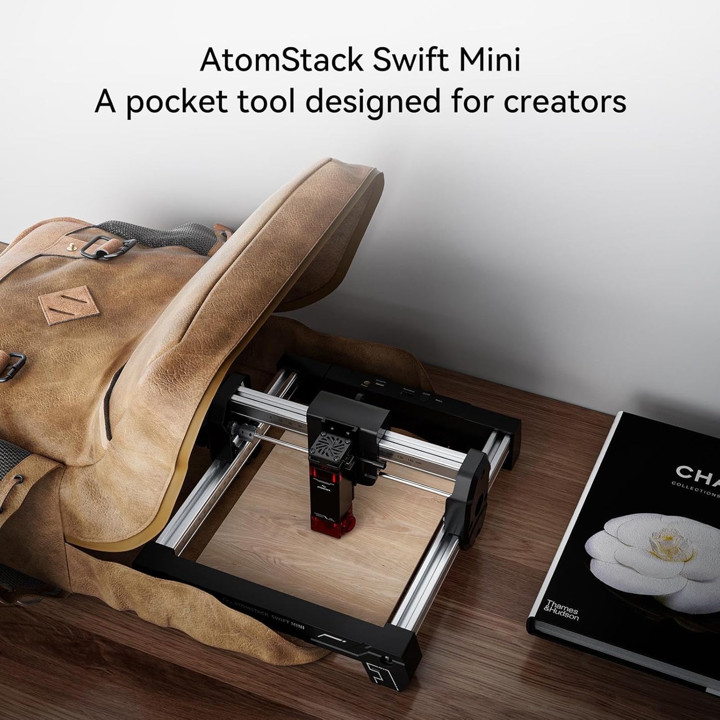ATOMSTACK SWIFT MINI Laser Engraver 3 W for Beginners Fully Pre-Assembled Desktop Laser Cutter Machine 155×135mm Area, 0.04mm High Precision DIY Wood, Leather, Crafts, Acrylic, Gifts, Cards 3000mW