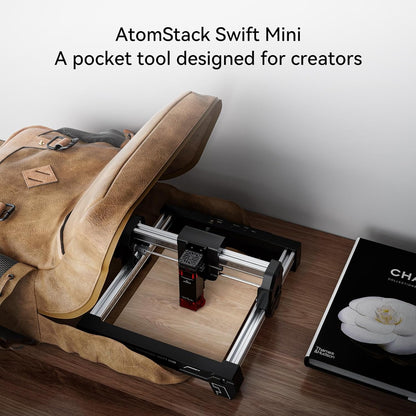 ATOMSTACK SWIFT MINI Laser Engraver 3 W for Beginners Fully Pre-Assembled Desktop Laser Cutter Machine 155×135mm Area, 0.04mm High Precision DIY Wood, Leather, Crafts, Acrylic, Gifts, Cards 3000mW