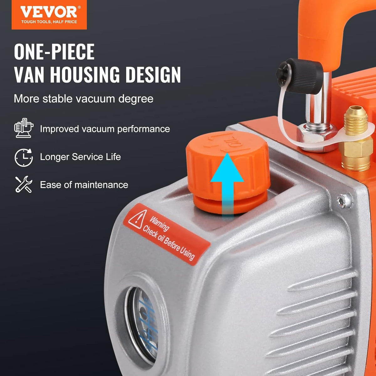 VEVOR Eentraps vacuümpompset, snelheid: 1440 omw/min, inhoud vacuümkamer 19 l, pompset met vacuümkamer, glazen deksel, vermogen 150 W, afmetingen 29 x 12 x 22 cm, luchtverplaatsing 100 l/min