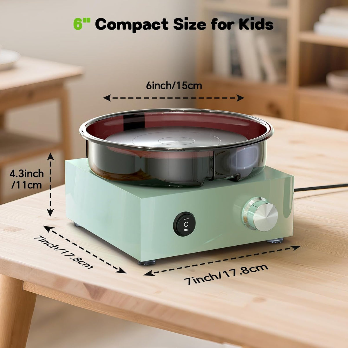 Mini Pottenbakkersschijf – Pottenbakkerswiel – Keramiekschijf – Draaischijf – Kleiwiel – Compact 15 cm Metalen Draaischijf – Traploze Snelheidsregeling 0-300 RPM