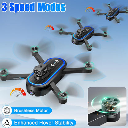 Drone met camera, 1080P, drone-camera met 4,5 inch lcd-display, 2 batterijen, motor zonder weegschaal, optische stroom, FPV-drone RC quadricopter voor beginners