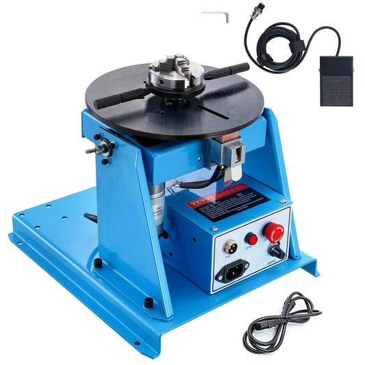 VEVOR Roterende lasstandsteller 10 kg, 0-90 ° laspositionering draaitafel met 8,1 inch 3-kaak draaibankboorkop, 1-12 tpm 20 W draagbare lasser positioneringsmachine voor snijden slijpen assemblage