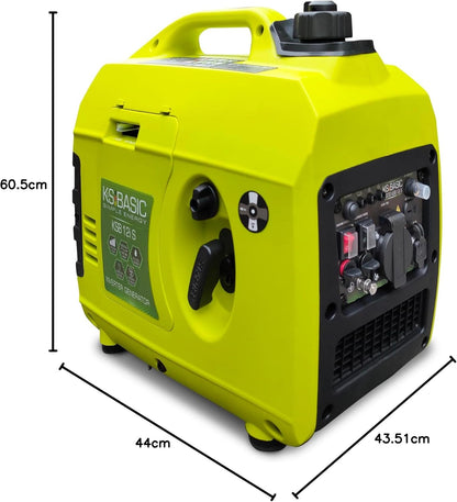 K&S Basic KSB 12i S Inverter-generator, kW 1.2, inverter-generator voor vissen, kamperen, USB-uitgang, benzinegenerator