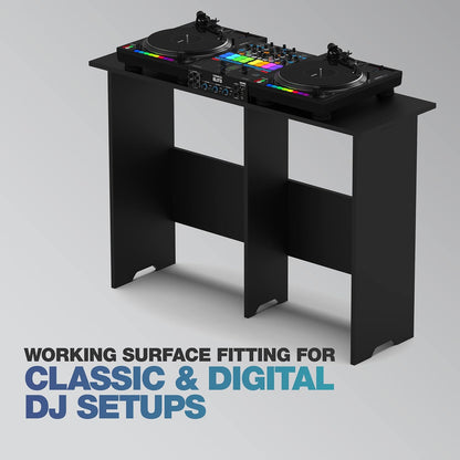 Glorious Mix Station 2: voor 2 platenspelers of cd-spelers, 1 mengpaneel tot een breedte van 14 inch of een DJ-controller met laptop, kabeluitlaten aan de voorkant en de zijplaten