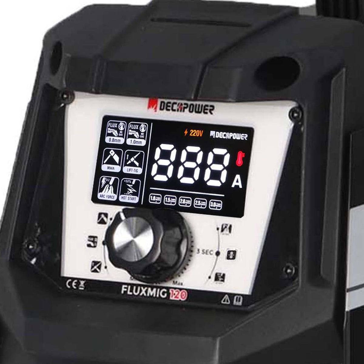 Decapower 220 V lasapparaat 120 A Arc Lift TIG FLUX MIG gasvrij 3-in-1 gasvrije draad lasmachine huishouden (FLUXMIG-120)