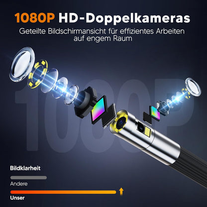 1,6 m lange endoscoop met 7 inch scherm en twee camera's